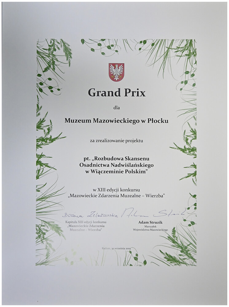 Grand Prix- XIII edycja konkursu „Mazowieckie Zdarzenia Muzealne-Wierzba”